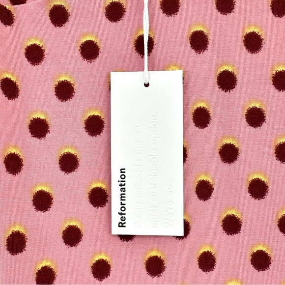 Reformation Pink Polka Dot Midi Dress - Picture 7 of 10